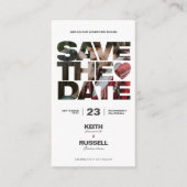 日付モダンのWebサイ結婚トの保存 エンクロージャーカード (正面)