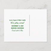 日付モダンはがきを斜めに保存（赤/緑） 案内ポストカード (裏面)