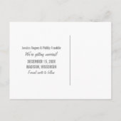 日付モダンはがきを斜めに保存（青/灰色） 案内ポストカード (裏面)