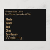 日付モダンはがき金ゴールドの保存 案内ポストカード (裏面)