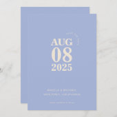 日付モダンはっきりしたの保存結婚式招待状 招待状 (正面/裏面)