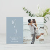 日付モダンをパウダーブルーで保存 セーブザデート (スタンド正面)