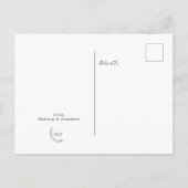 日付モダンをパウダーブルーで保存 案内ポストカード (裏面)