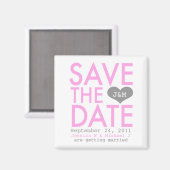 日付モダンをピンクで保存 マグネット (正面/裏面)