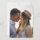 日付モダンを保存したシックなミニマル写真結婚式 セーブザデート (裏面)