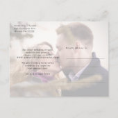 日付モダンを保存してフォトオーバーレイエレガントな結婚式 案内ポストカード (裏面)