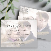 日付モダンを保存してフォトオーバーレイエレガントな結婚式 案内ポストカード