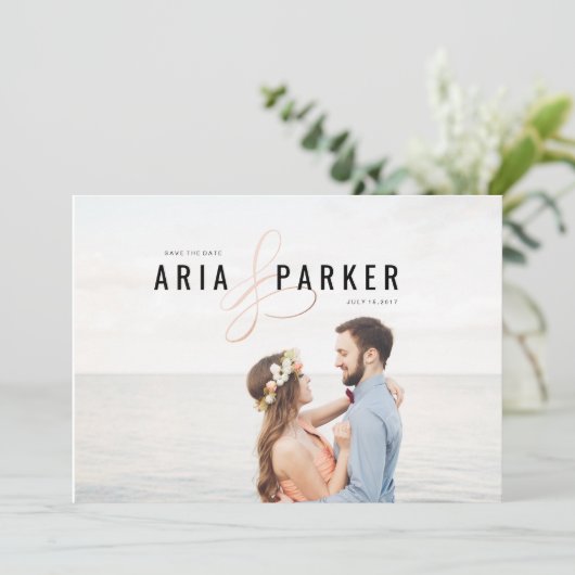 日付モダンを保存する幾何学的結婚 セーブザデート (スタンド正面)