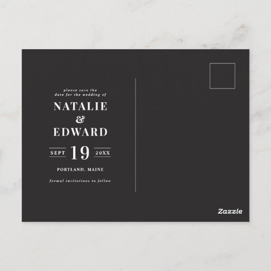 日付モダンを保存する ポストカード (裏面)