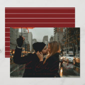 日付モダンを保存するBurgundy 招待状 (正面/裏面)