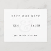 日付モダンを除いたエレガントな結婚式 案内ポストカード (正面)