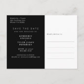 日付モダンを除いたエレガントな結婚式 案内ポストカード (裏面)