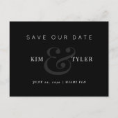 日付モダンを除いたエレガントな結婚式 案内ポストカード (正面)