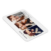 日付モダンエレガントを保存する3 Photo White マグネット (右側)