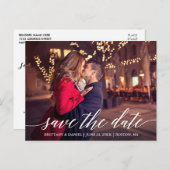 日付モダンエレガント写真を保存する書道 ポストカード (正面/裏面)