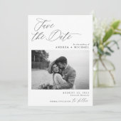 日付モダンカードの写真を保存エレガントする セーブザデート (スタンド正面)