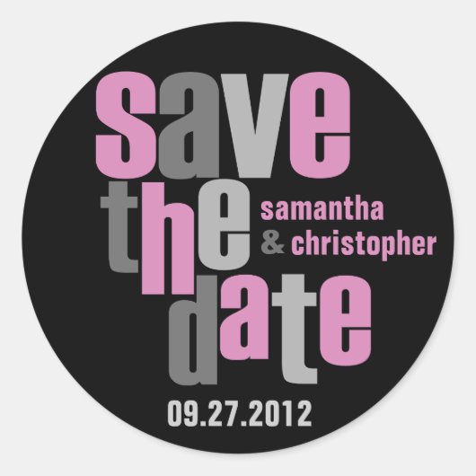 日付モダンシールの保存 ラウンドシール (正面)