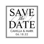 日付モダンスエレガントタを保存パーソナライズされたする セルフインキングスタンプ (デザイン)