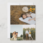 日付モダンタイポグラフィ写真日付の保存 セーブザデート (裏面)