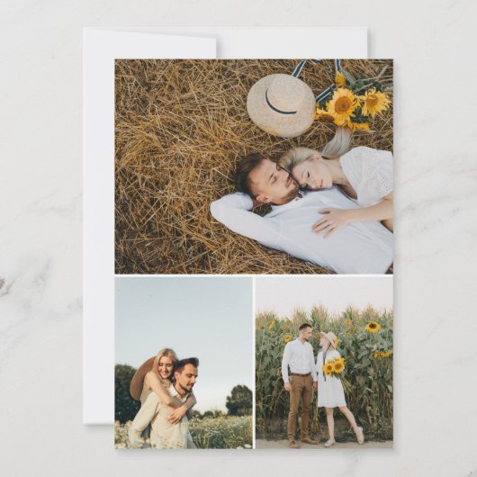 日付モダンタイポグラフィ写真日付の保存 セーブザデート (裏面)