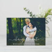 日付モダントレンディー・スクリプト・カードの変更 セーブザデート (スタンド正面)