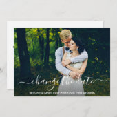 日付モダントレンディー・スクリプト・カードの変更 セーブザデート (正面/裏面)