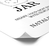 日付モダンナイトカードブライダルシャワーゲームの看板 ポスター (角)