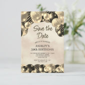 日付モダンバルーン30th Birthdayを保存 招待状 (スタンド正面)