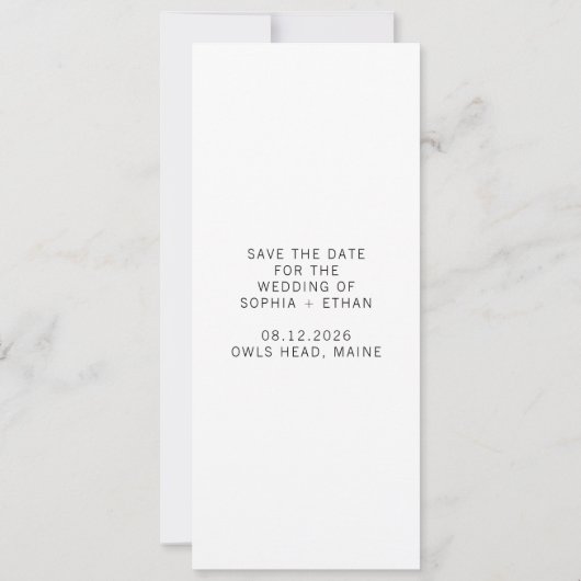 日付モダンフォトストリップの保存 セーブザデート (裏面)