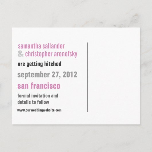 日付モダンポストカードの保存 案内ポストカード (裏面)