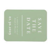 日付モダンマグネットを緑で保存 マグネット (横)