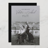 日付モダンミニマルの保存招待状 招待状 (正面/裏面)