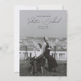 日付モダンミニマルの保存招待状 招待状