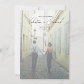 日付モダンミニマルの保存招待状 招待状 (正面)