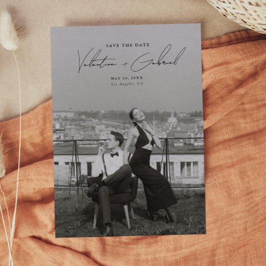 日付モダンミニマルの保存招待状 招待状