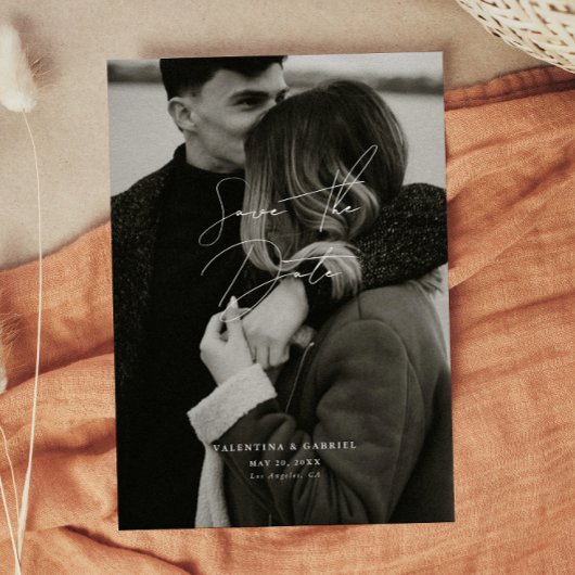 日付モダンミニマルの保存招待状 招待状