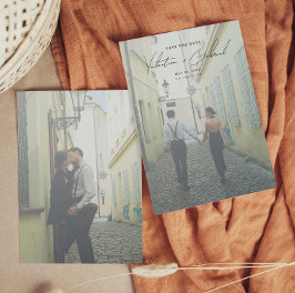 日付モダンミニマルの保存招待状 招待状