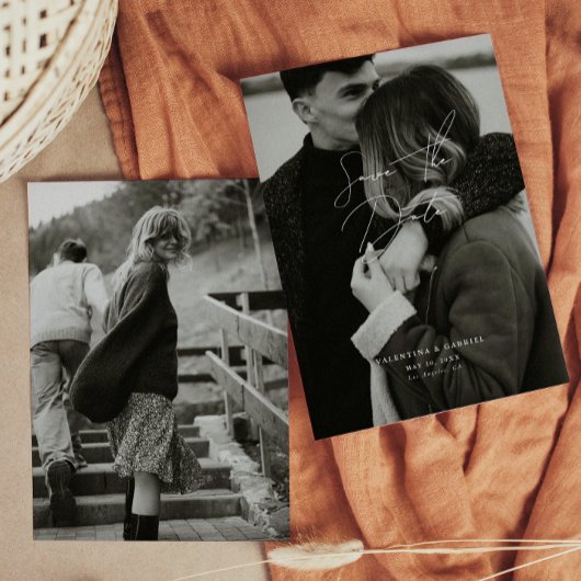 日付モダンミニマルの保存招待状 招待状