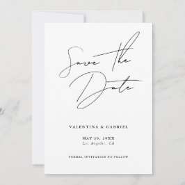 日付モダンミニマルの保存招待状 招待状