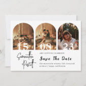 日付モダンミニマルのArchコラージュを保存 招待状 (正面)