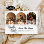 日付モダンミニマルのArchコラージュを保存 招待状