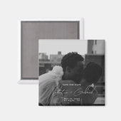 日付モダンミニマル招待状磁石の保存 マグネット (正面/裏面)