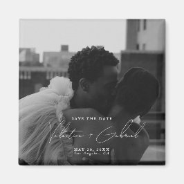 日付モダンミニマル招待状磁石の保存 マグネット