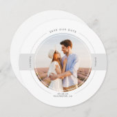 日付モダン写真を保存するミニマリスト セーブザデート (正面/裏面)