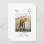 日付モダン写真を保存するミニマリスト セーブザデート (正面/裏面)