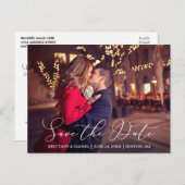 日付モダン写真を保存する繊細な書 ポストカード (正面/裏面)