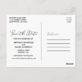 日付モダン写真を保存する繊細な書 ポストカード (裏面)