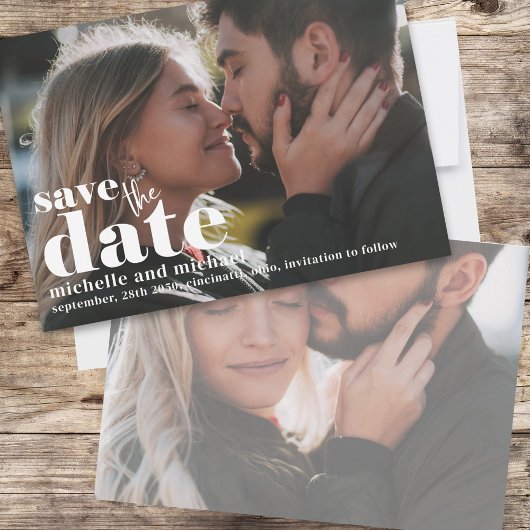 日付モダン写真テンプレートの保結婚存 セーブザデート