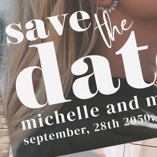 日付モダン写真テンプレートの保結婚存 セーブザデート