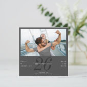 日付モダン写真濃い灰色その日付を保存 セーブザデート (スタンド正面)